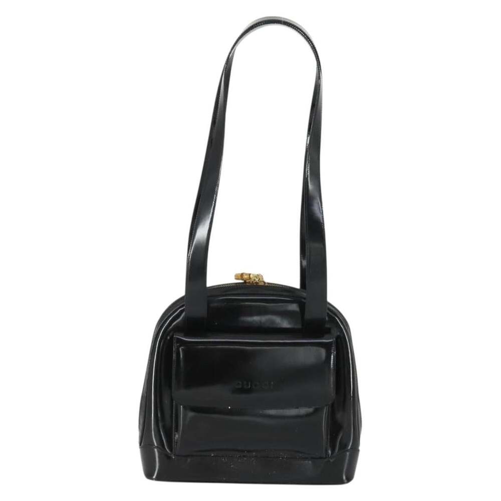 Gucci Patent Leather Shoulder Bag Black